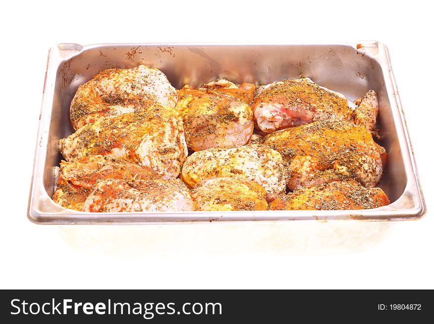 Fat spiced grilled chicken isolated