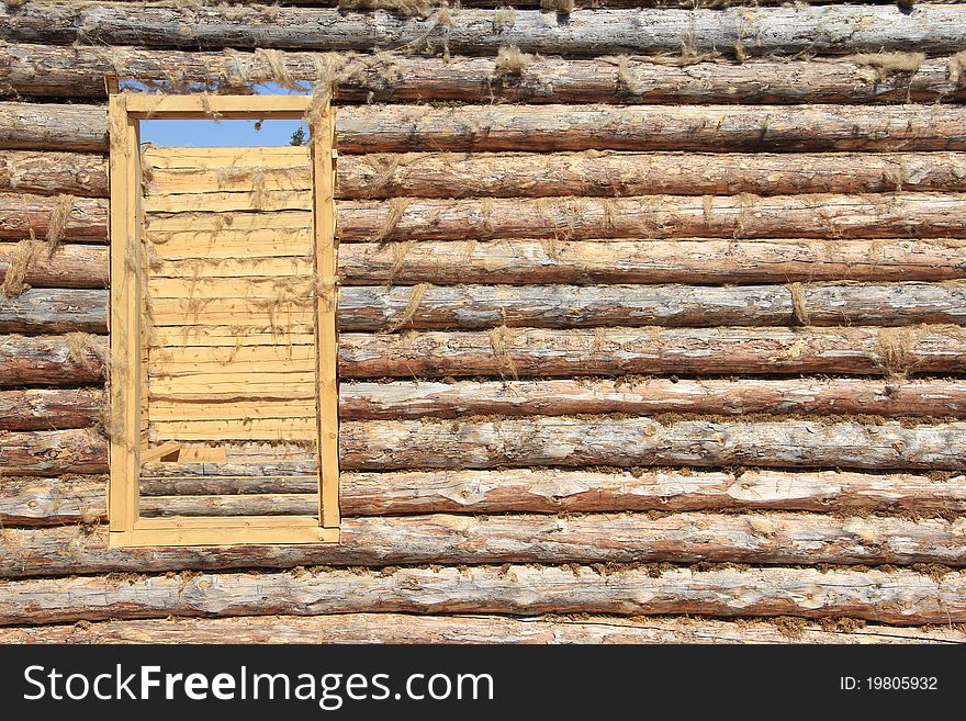 Door in a wooden house