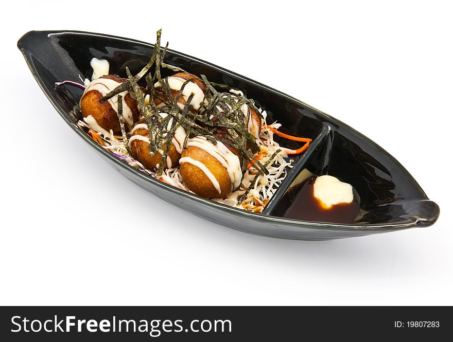 Octopus Balls, Japanese takoyaki balls in the plate