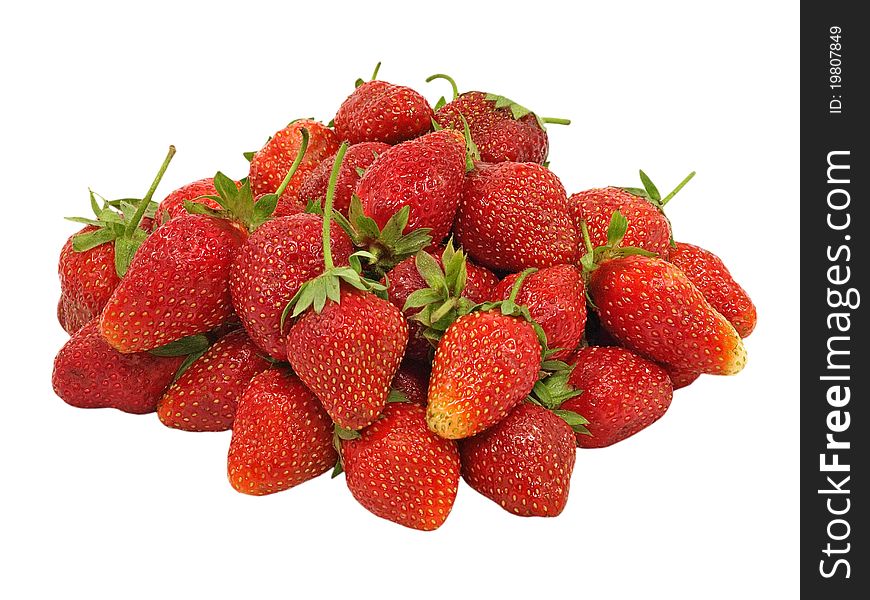 Fresh strawberries isolated on a white background. Fresh strawberries isolated on a white background.