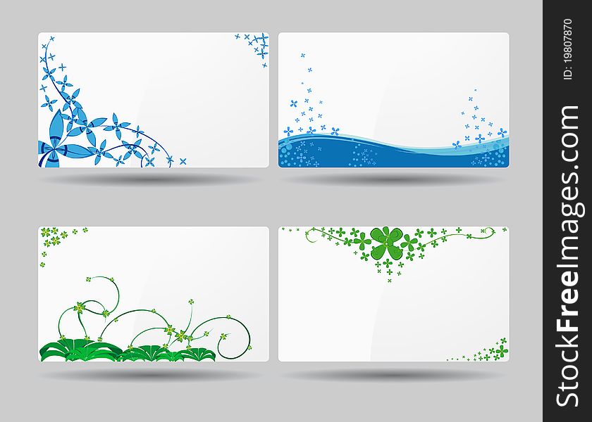 Business card designs. floral pattern