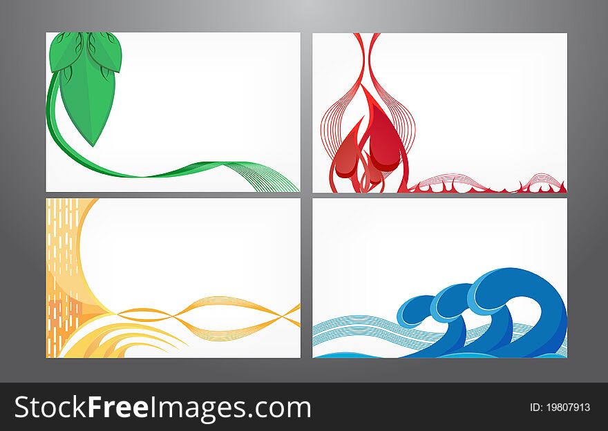 A set of abstract backgrounds. Style of business card
