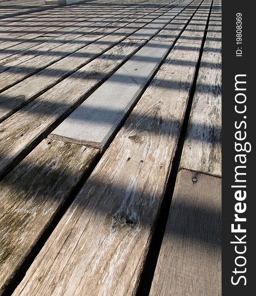 Perspective of outdoor-wood -floor in daytime. Perspective of outdoor-wood -floor in daytime.