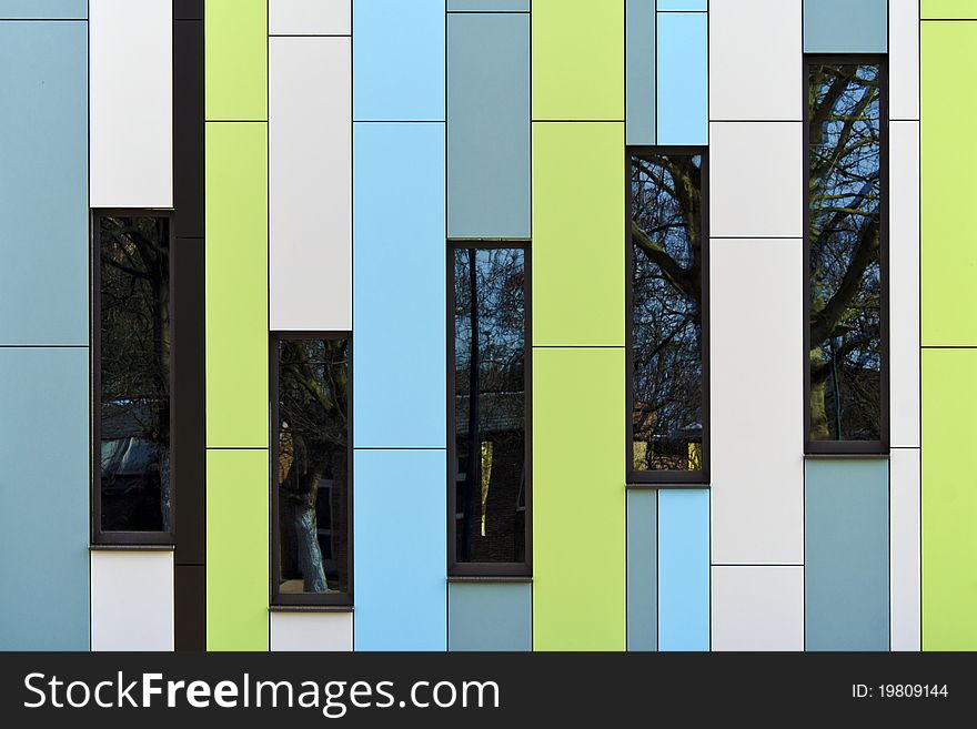 An abstract, modern building with many colours. An abstract, modern building with many colours.