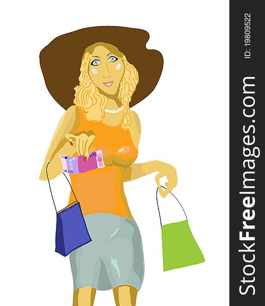 Euro shopping girl (blonde)