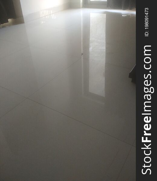 White Tiles Royal Floor Surface In A Apartment In India