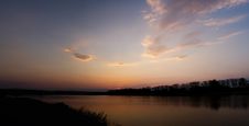 Panorama Of Sunset At The Lake Stock Photo Panorama Of Sunset At The Lake Stock Photo