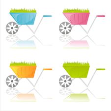 Colorful Garden Wheelbarrows Royalty Free Stock Photo Colorful Garden Wheelbarrows Royalty Free Stock Photo