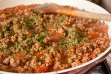 Minced Meat In The Pan Royalty Free Stock Photo Minced Meat In The Pan Royalty Free Stock Photo