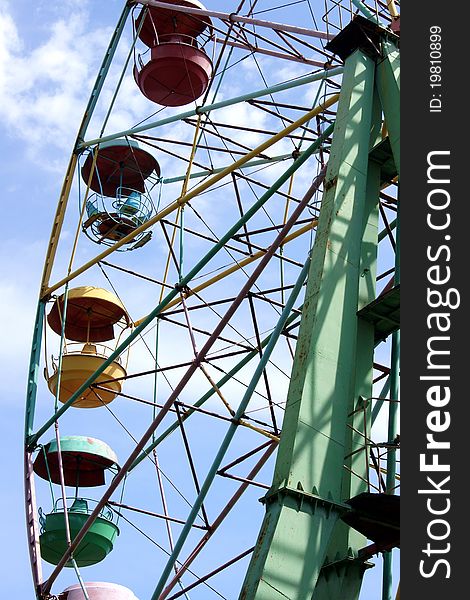 Observation wheel in the park, detail view.