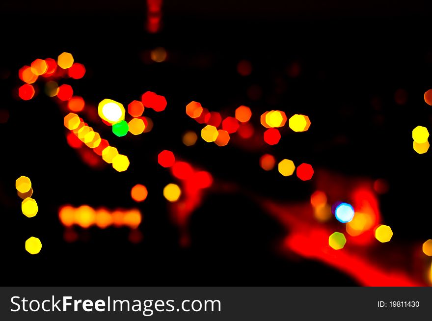 Out of focus lights of traffic