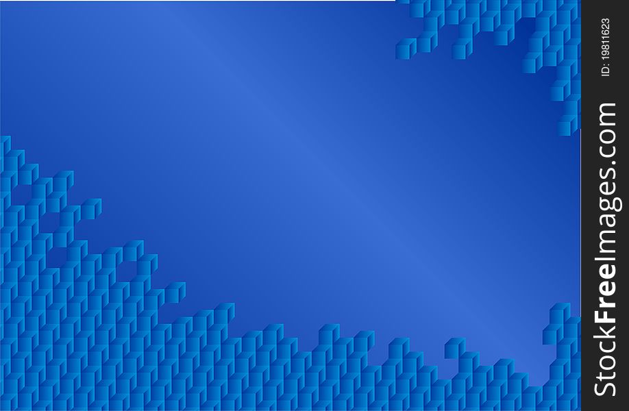 Abstract cubes on blue background,