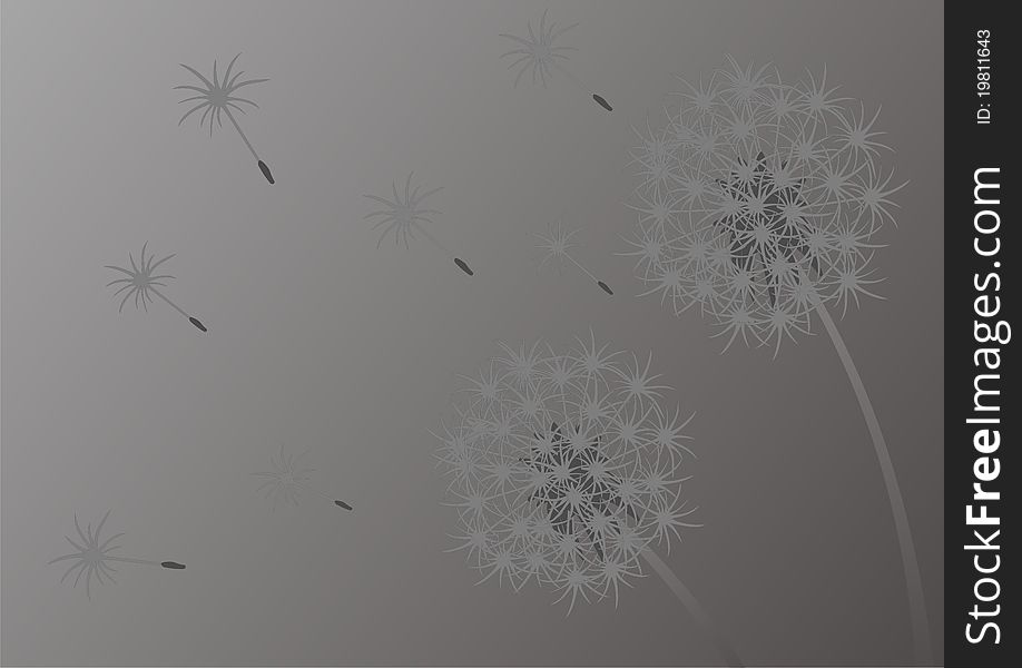 Background dandelions, has a copy in the format of the AI