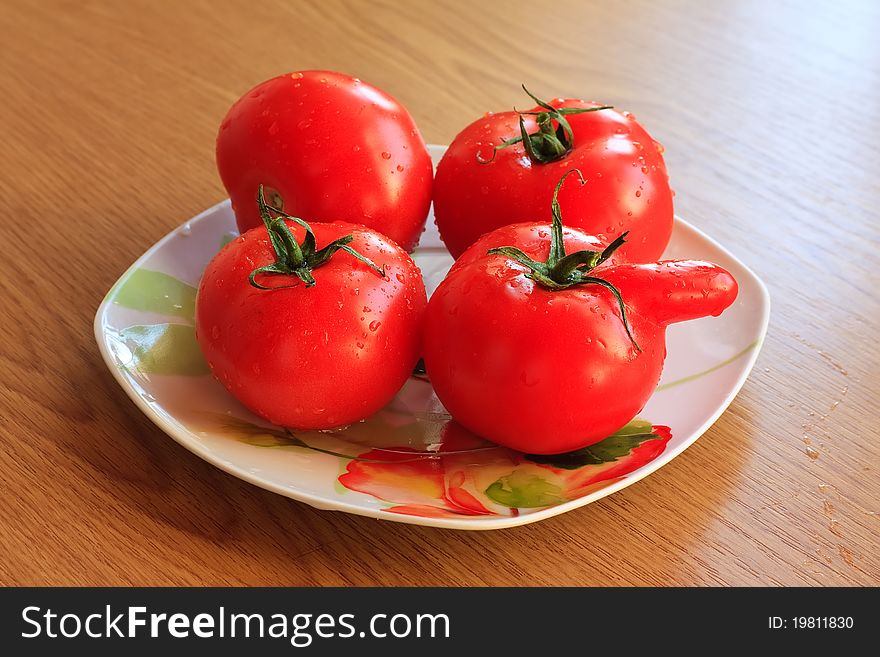 Fresh, red tomatoes for a plate. Fresh, red tomatoes for a plate