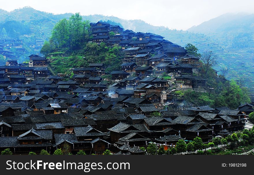 East Chinese Guizhou Province Namyao stronghold housing house. East Chinese Guizhou Province Namyao stronghold housing house