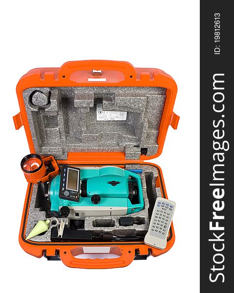 Survey equipment in carry case.