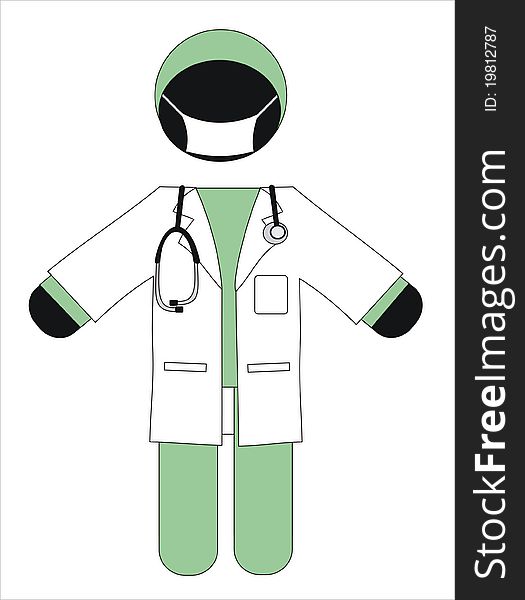 Surgeon with a mask and white coat