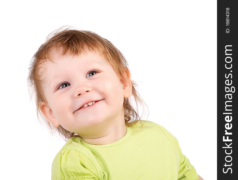 Smiling Baby Girl Showing Teeth