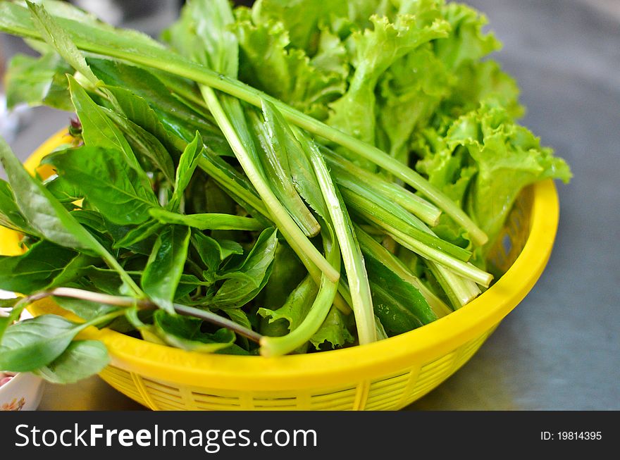 Variety of vegetables for Vietnamese food