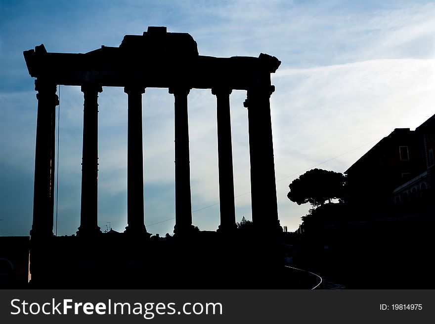 Roman Forum ruins in Rome, Italy