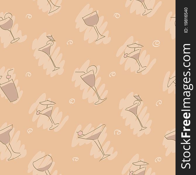 Seamless pastel pattern with wineglasses. Seamless pastel pattern with wineglasses