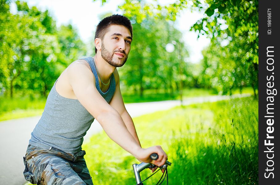 Young man cyclist