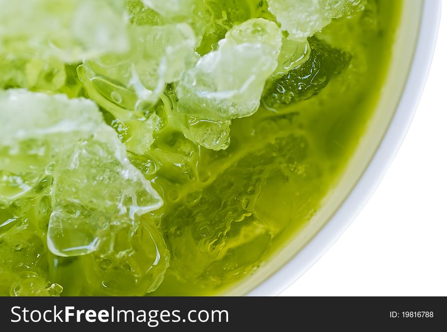 Ice green tea isolated