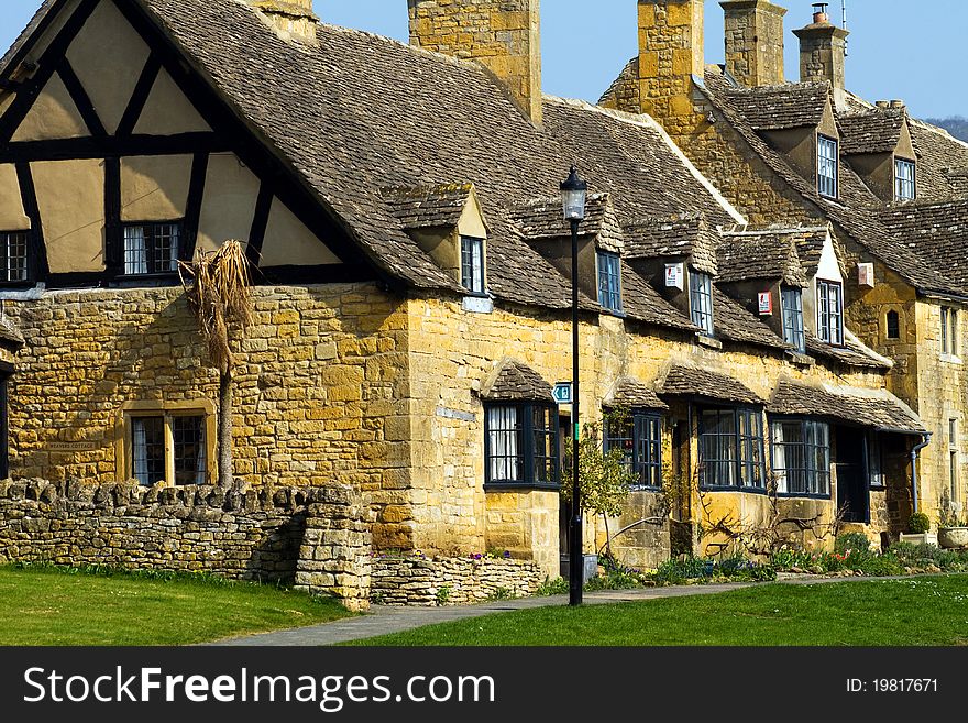 Old town houses built in Cotswolds stone. Old town houses built in Cotswolds stone