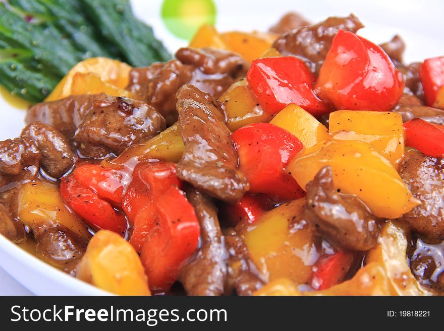 Black Pepper Beef is traditional Chinese food.
