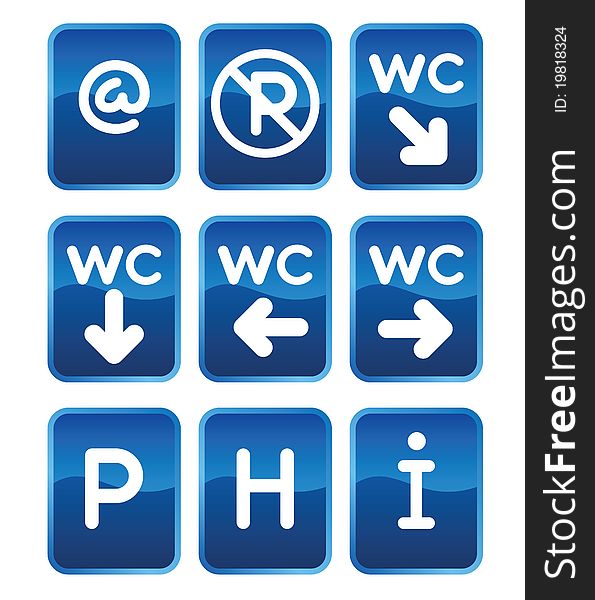 Set of icons and icons with symbols of the letters (04). Set of icons and icons with symbols of the letters (04)