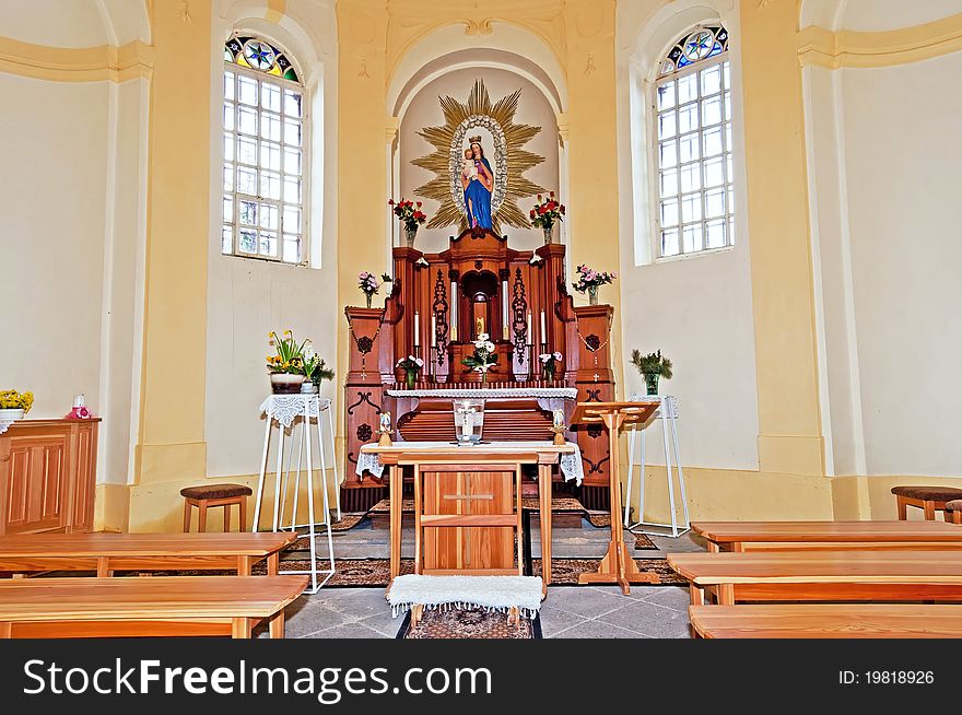 Beautiful chapel interior, picture taken in the Czech Republic, Europe.