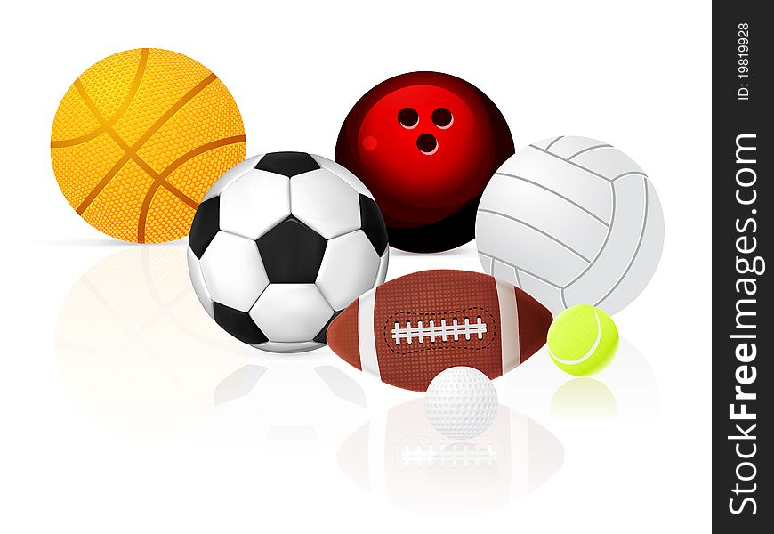 Sport ball set illustration on white background