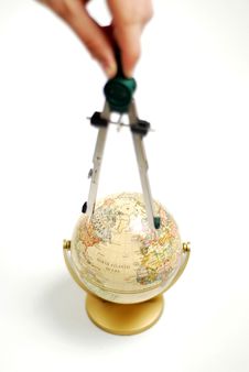 Compass On Globe Stock Images Compass On Globe Stock Images