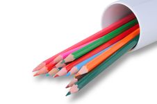 Stack Of Colored Pencils Stock Photo