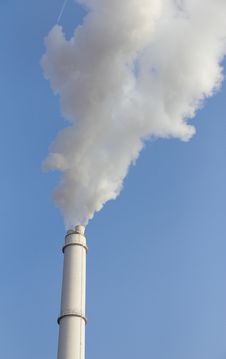 Smokestack Against Blue Sky Royalty Free Stock Photography Smokestack Against Blue Sky Royalty Free Stock Photography