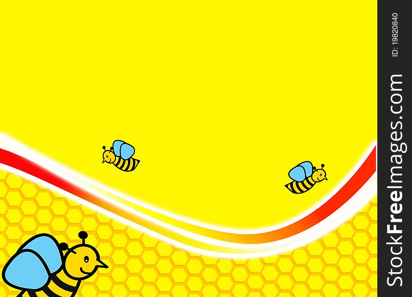Yellow cartoon background with line