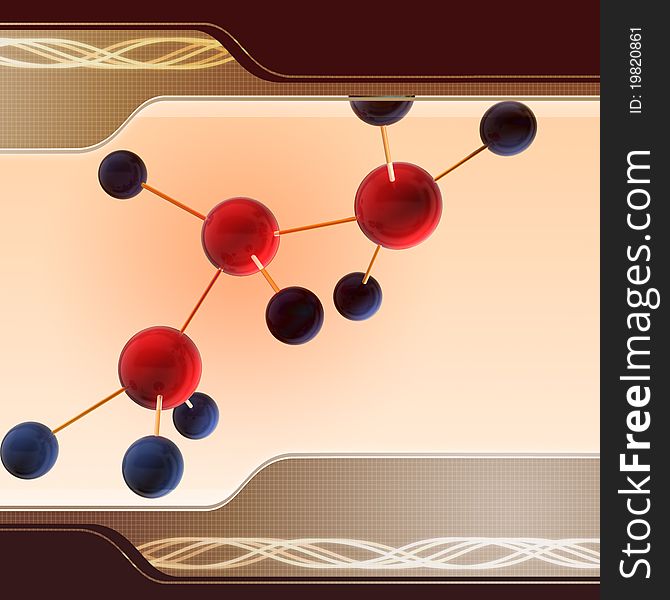 Illustration of molecules in abstract background. Illustration of molecules in abstract background