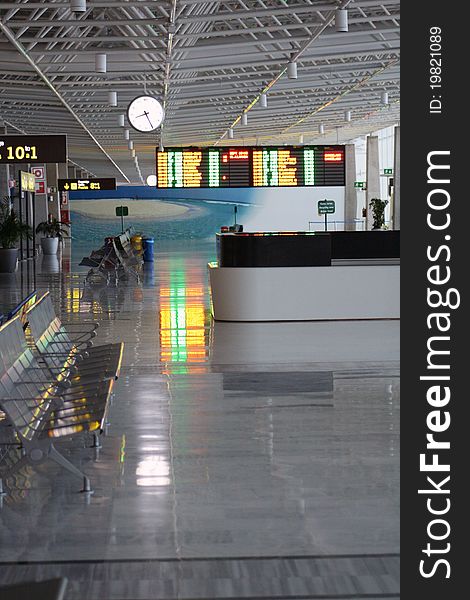 Indoor view of an empty airport