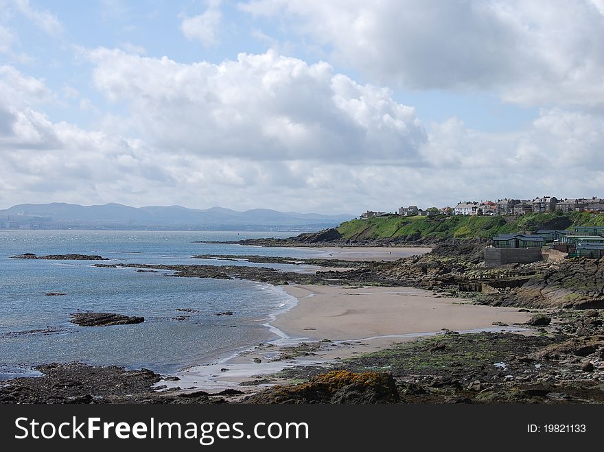 A view of the rugged coastline of Fife at Kinghorn. A view of the rugged coastline of Fife at Kinghorn