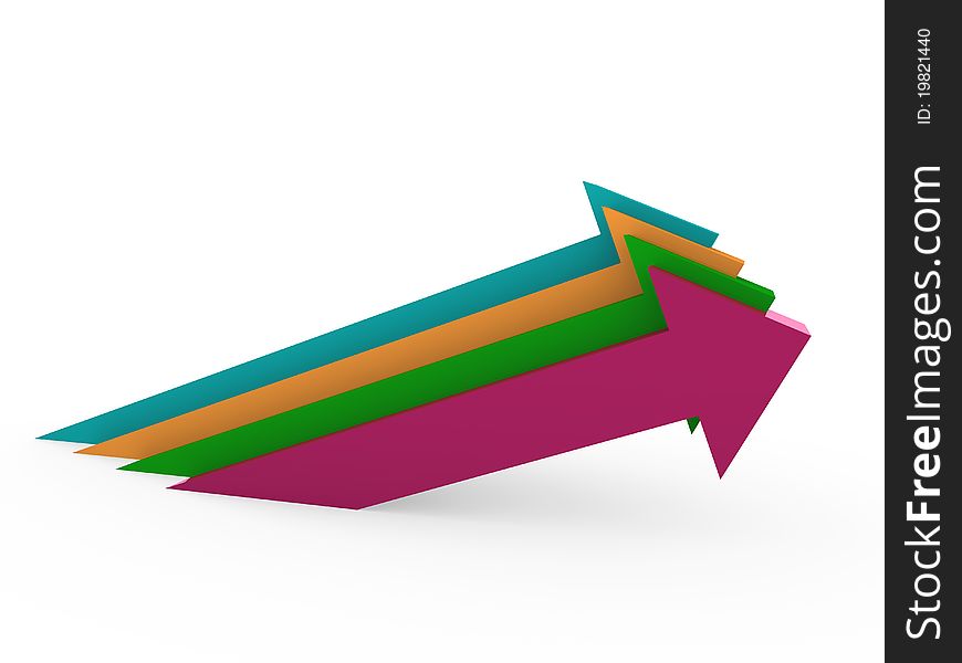 3d arrow high success blue green pink business. 3d arrow high success blue green pink business