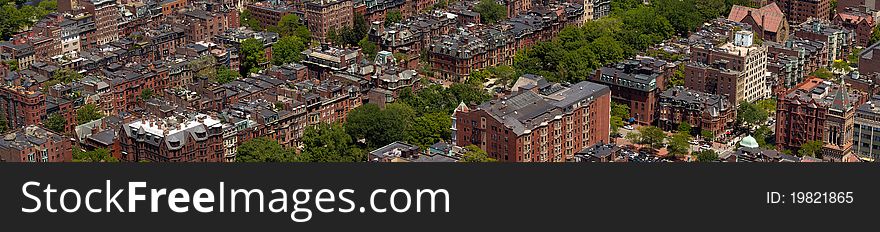 Aerial view of Boston in Massachusetts, USA.