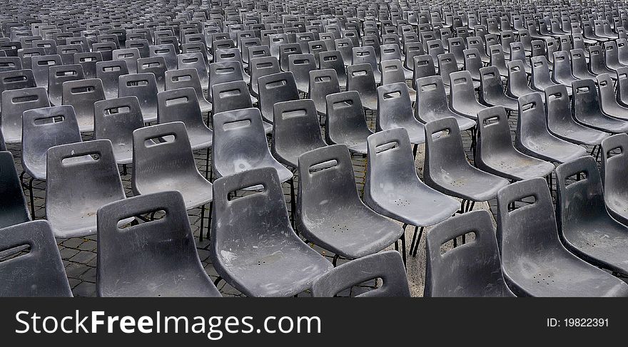 Chairs set out in St. Peter's Square for the Pope's 2011 Easter address
