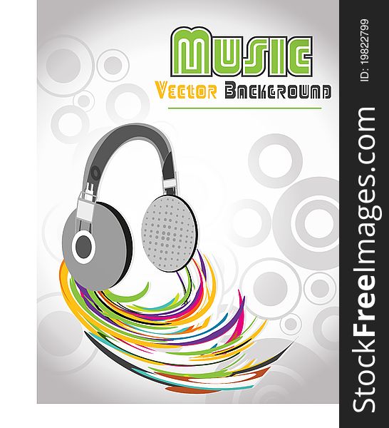 Abstract illustration of a headfone, vector