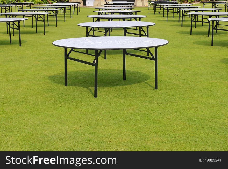 Banquet preparation on the meadow outdoor