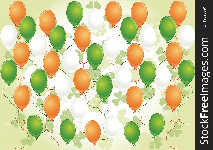 Saint Patrick's day background with balloons, illustration