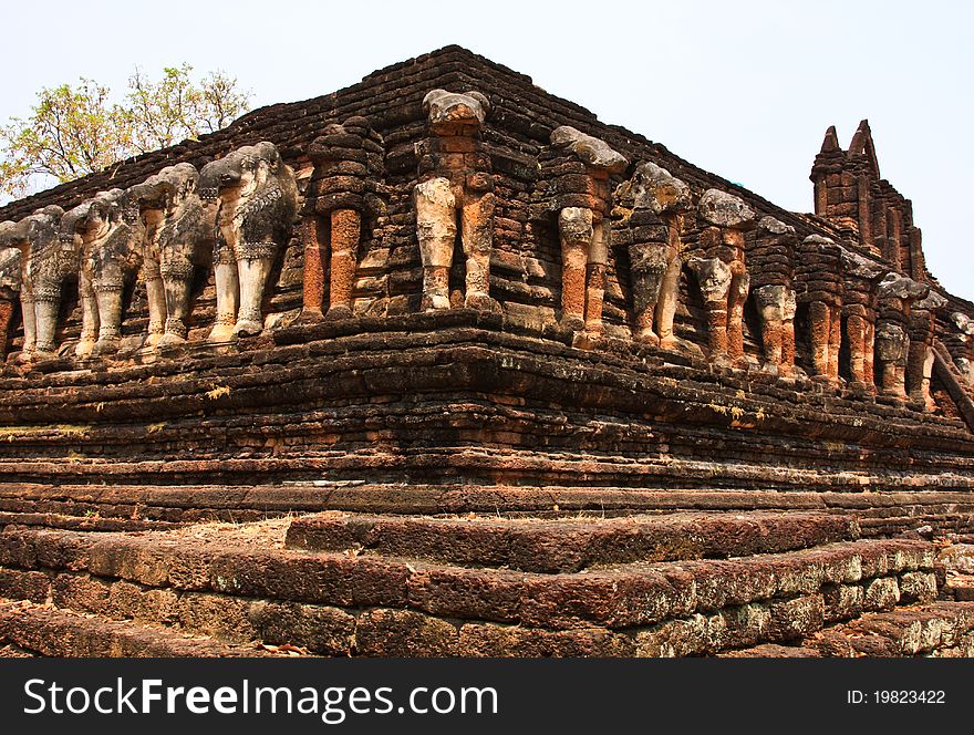 Ruin buddhist pagoda in Thailand. Ruin buddhist pagoda in Thailand
