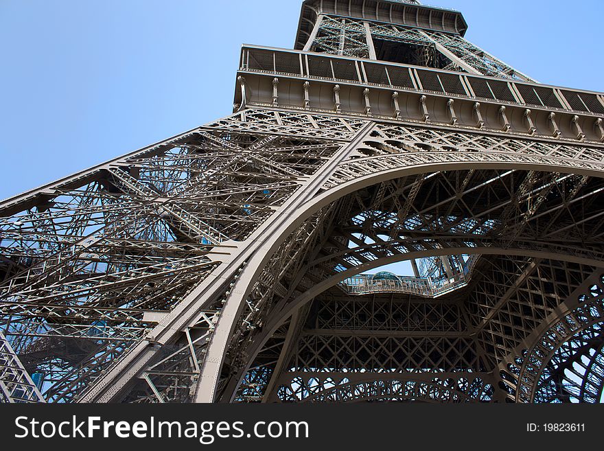 Perspective of a part of the Eiffel tower. Perspective of a part of the Eiffel tower