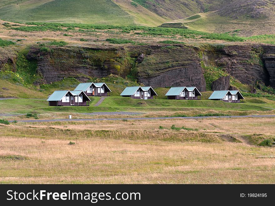 Small cottages in south of Iceland. Small cottages in south of Iceland