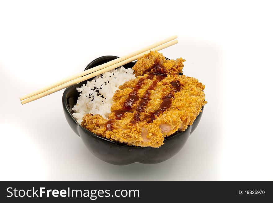 Rice and fried pork cutlet