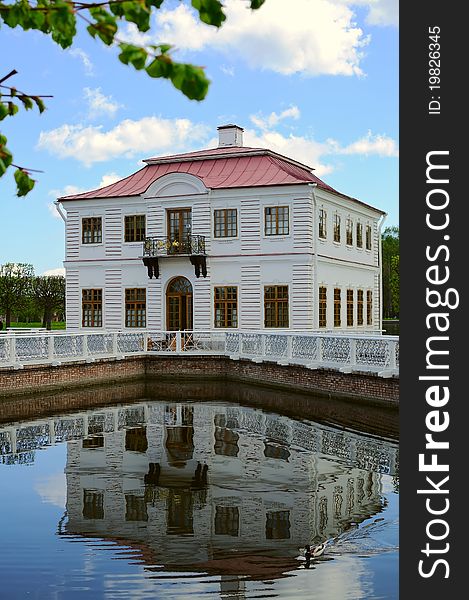 Ancient  and luxurious residence. Reflection in the water